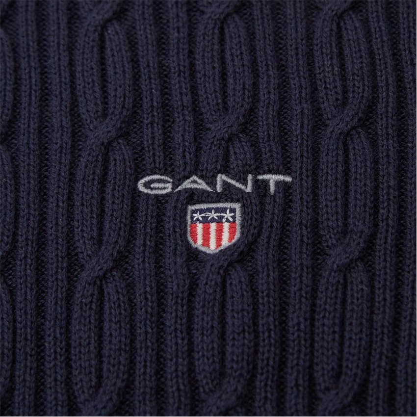 Gant Knitwear COTTON CABLE C-NECK 8030114 EVENING BLUE